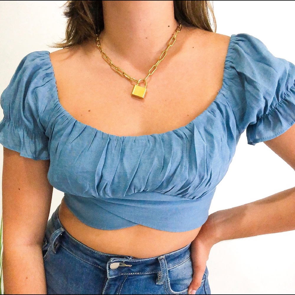 Blue Crop Top